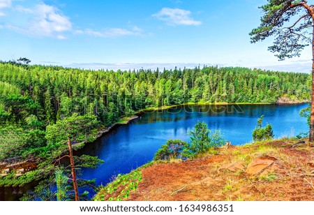 Forest river in Karelia, Russia