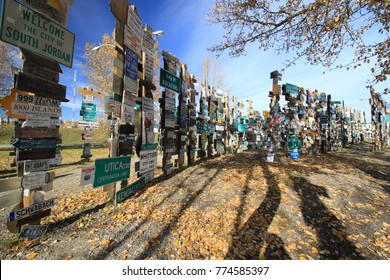 Forest of signs in Watson Lake, Canada