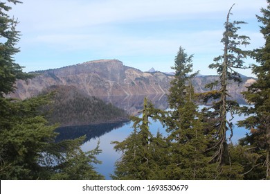 forest view of crater lake