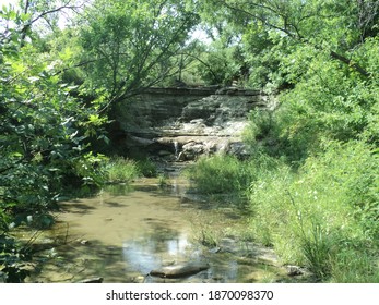 Forested Stream In The Kansas Flint Hills