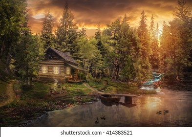 Tree Cabin Images Stock Photos Vectors Shutterstock