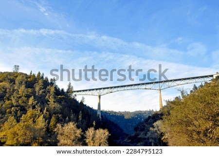 Foresthill Bridge in Auburn, CA With Blue Skies