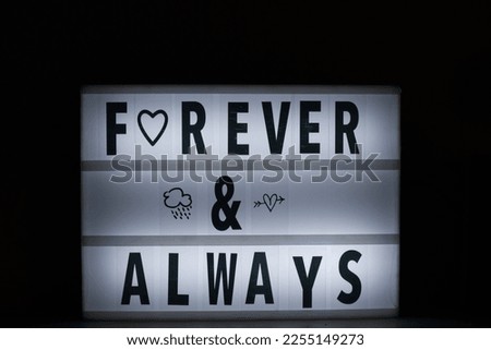 Forever and Always Quotes On display frame
