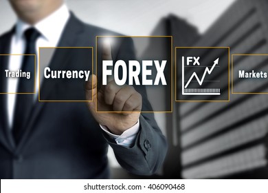 Forex Broker With Touchscreen Concept.