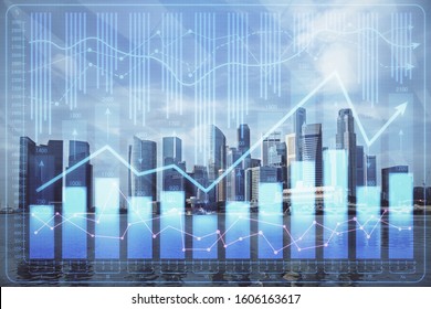 Forex Chart On Cityscape Tall Buildings Stock Photo 1606163617 ...