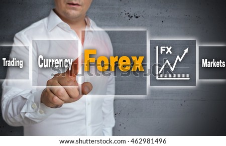 Forex touchscreen concept background template.