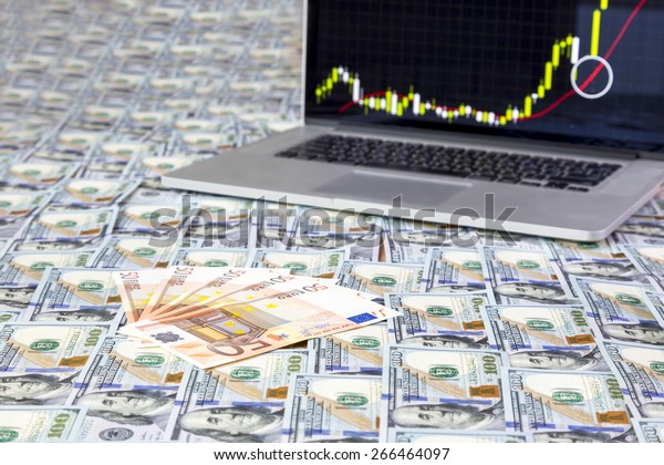 Forex Trading Desk Covered Flat Layer Stock Photo Edit Now 266464097