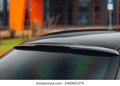 Forged carbon car rear window spoiler, sunblind