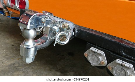 Forged Tow Hook Mount And Tow Ball Attached To Section Of A Tram Car. 