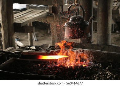 Forging The Sword Smith On Inle Lake, Myanmar (Burma)