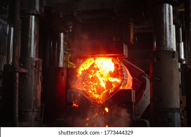 Forging a workpiece on a forging press. Forging production.
