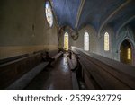 Forgotten Building in Northern Italy The Old Abandoned Seminary with a Blue Chapel