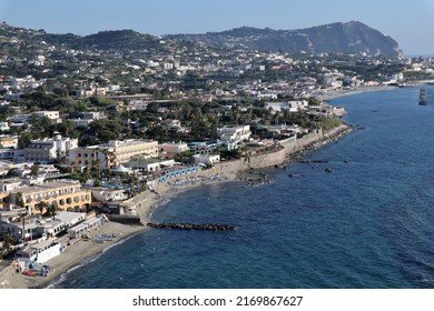 Forio, Campania, Italy - May 14, 2022: Panorama of the bay from Belvedere di Zaro or Belvedere San Josemaria Escriva