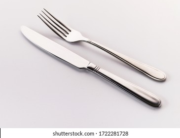 fork and knife, cutlery on a white background
