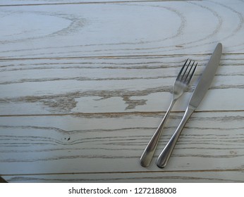 fork and knife on table