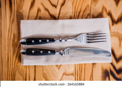 Fork and knife on the table