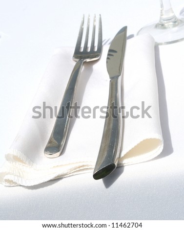 fork and knife on a table