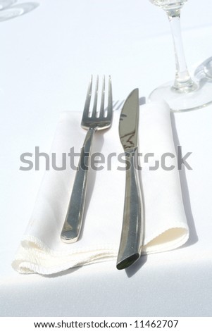 fork and knife on a table