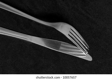 fork and knife on a table close up shoot