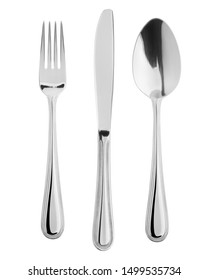 fork, knife, spoon, cutlery isolated on white background, clipping path - Shutterstock ID 1499535734