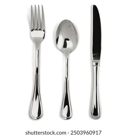 Fork and Knife in a White Color Background - Powered by Shutterstock