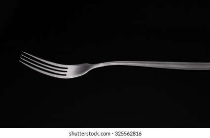 Fork On Black Background