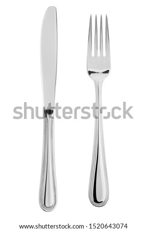 fork, spoon, cutlery isolated on white background, clipping path