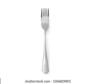 Fork Steel Isolated On White Background