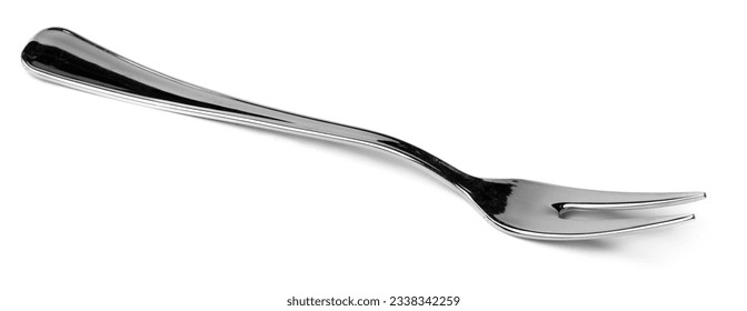 Fork with two prongs isolated on white background