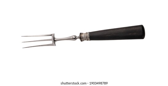 fork with wooden black handle isolated on white with clipping path - Powered by Shutterstock