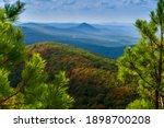 forked mountain in the distance looking over the Ouachita mountains 