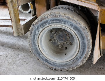 Forklift Tires In The Factory.Samut Sakhon, Thailand.