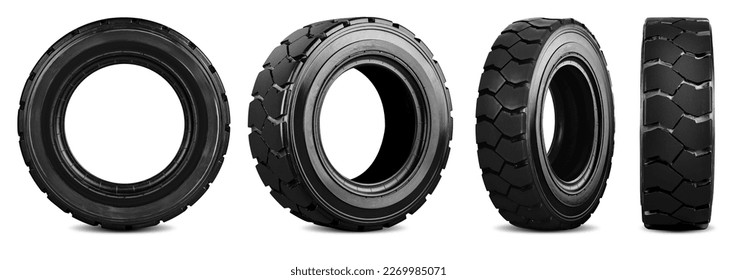 Forklift Tires isolated on white background.