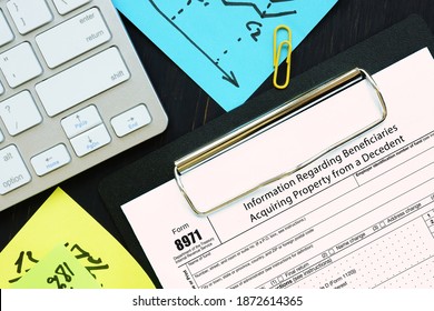 Form 8971 Information Regarding Beneficiaries Acquiring Property from a Decedent  - Shutterstock ID 1872614365
