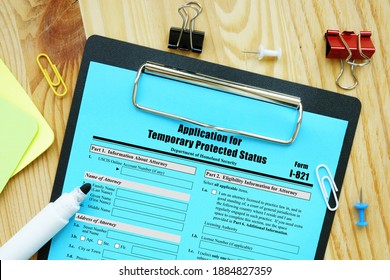Form I-821 Application for Temporary Protected Status  - Shutterstock ID 1884827359