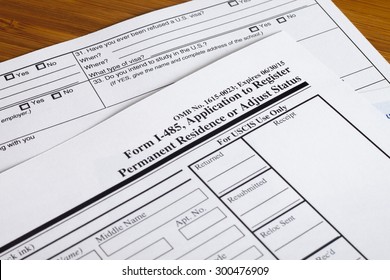 Form Permanent US Residence, Someone Filling Out Application Form