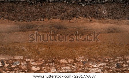 Form of soil layers, its colour and textures, texture layers of earth