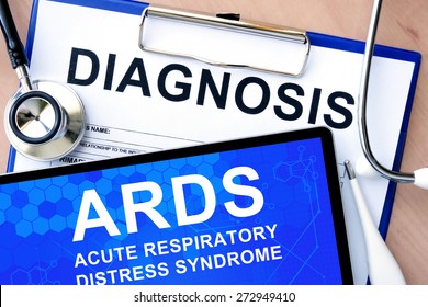 Form With Word Diagnosis And Tablet With Acute Respiratory Distress Syndrome ARDS