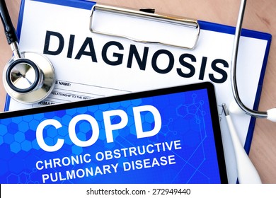 Form With Word Diagnosis And Tablet With Chronic Obstructive Pulmonary Disease (COPD)