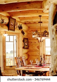 Formal Dining Room Modern Log Cabin Stock Photo 346769444 | Shutterstock