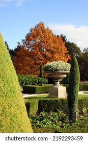 Formal Garden In Autumn, England UK
