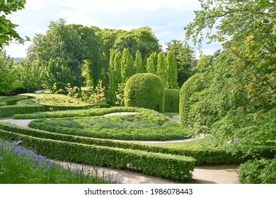 Formal gardens adjacent to Alnwick Castle in the town of Alnwick