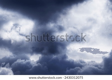 Formation of a hurricane in the sky, close-up of storm clouds in the sky