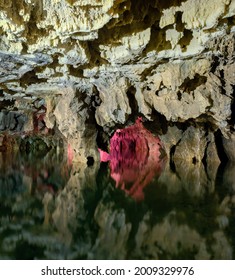 The Formation Of Rocks And Lime And Shale In Ali Sadr Cave In Hamedan, Iran