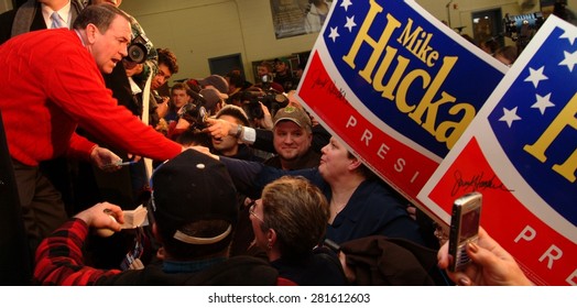 Former Arkansas Governor Mike Huckabee Campaigns For President In Londonderry Middle School In Londonderry, New Hampshire, On Jan. 5, 2008. 