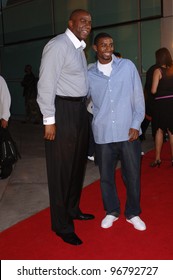 Former Basketball Star EARVIN MAGIC JOHNSON & Son ANDRE At The Los Angeles Premiere Of King's Ransom. April 21, 2005 Los Angeles, CA.  2005 Paul Smith / Featureflash