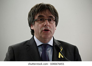 Former Catalonia's Leader Carles Puigdemont Gives A Press Conference  In Brussels, Belgium On Dec. 6, 2017. 