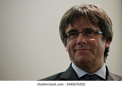 Former Catalonia's Leader Carles Puigdemont Gives A Press Conference  In Brussels, Belgium On Dec. 6, 2017. 