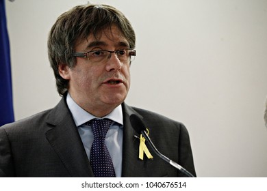 Former Catalonia's Leader Carles Puigdemont Gives A Press Conference  In Brussels, Belgium On Dec. 6, 2017. 