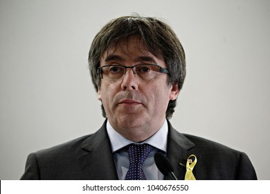 Former Catalonia's Leader Carles Puigdemont Gives A Press Conference  In Brussels, Belgium On Dec. 6, 2017. 